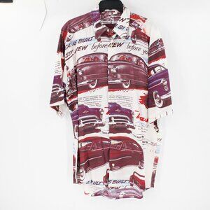 Giorgio Danieli Shirt Mens Medium Retro Car Short Sleeve Button Up Made In Italy
